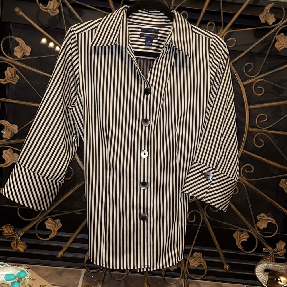 NEW! Striped Westbound Size 12 Fitted Button Down